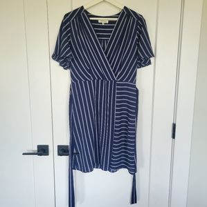 Faux Wrap Dress with Tie